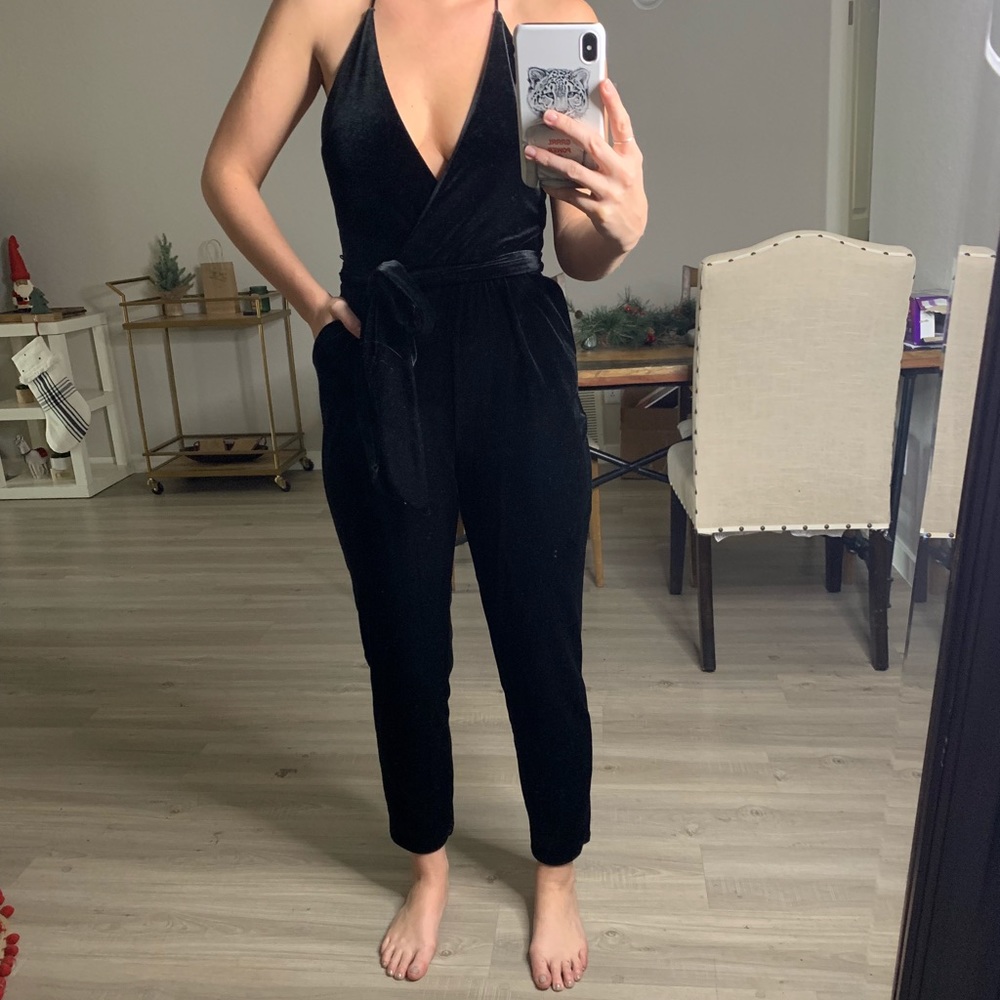Black velvet romper!
